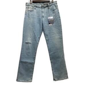 Adriano Goldschmied Mari Crop High Rise Straight Distressed Knee Women's Size 32